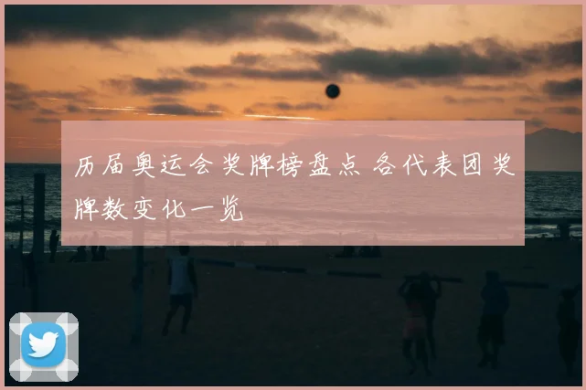 历届奥运会奖牌榜盘点 各代表团奖牌数变化一览